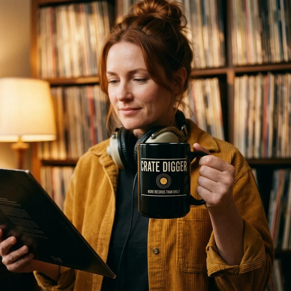 Crate Digger vinyl record print — lifestyle