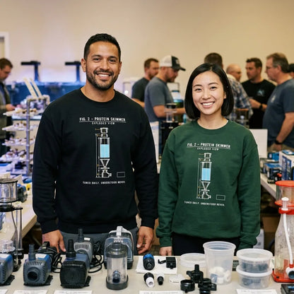 Protein Skimmer Exploded View reef tank saltwater aquarium crewneck sweatshirt — lifestyle