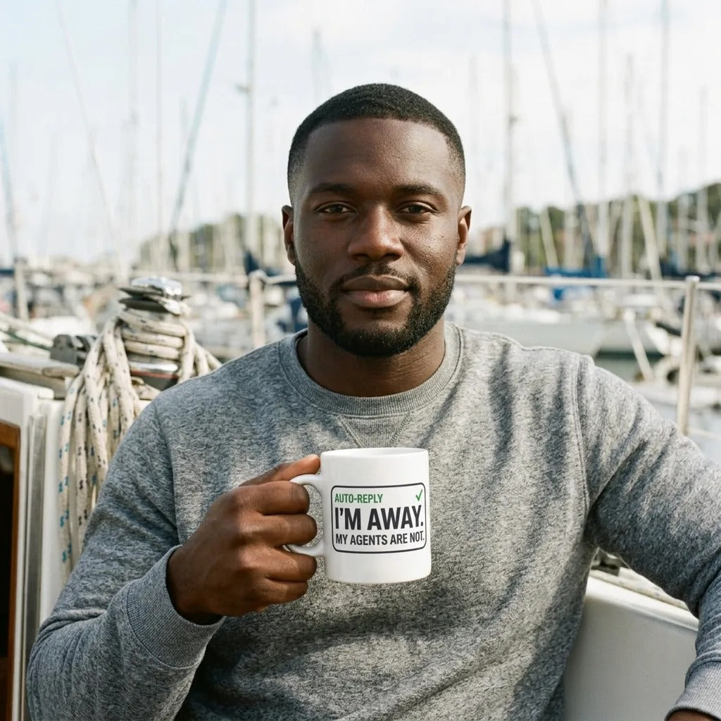 Auto-Reply agentic AI engineer mug — lifestyle