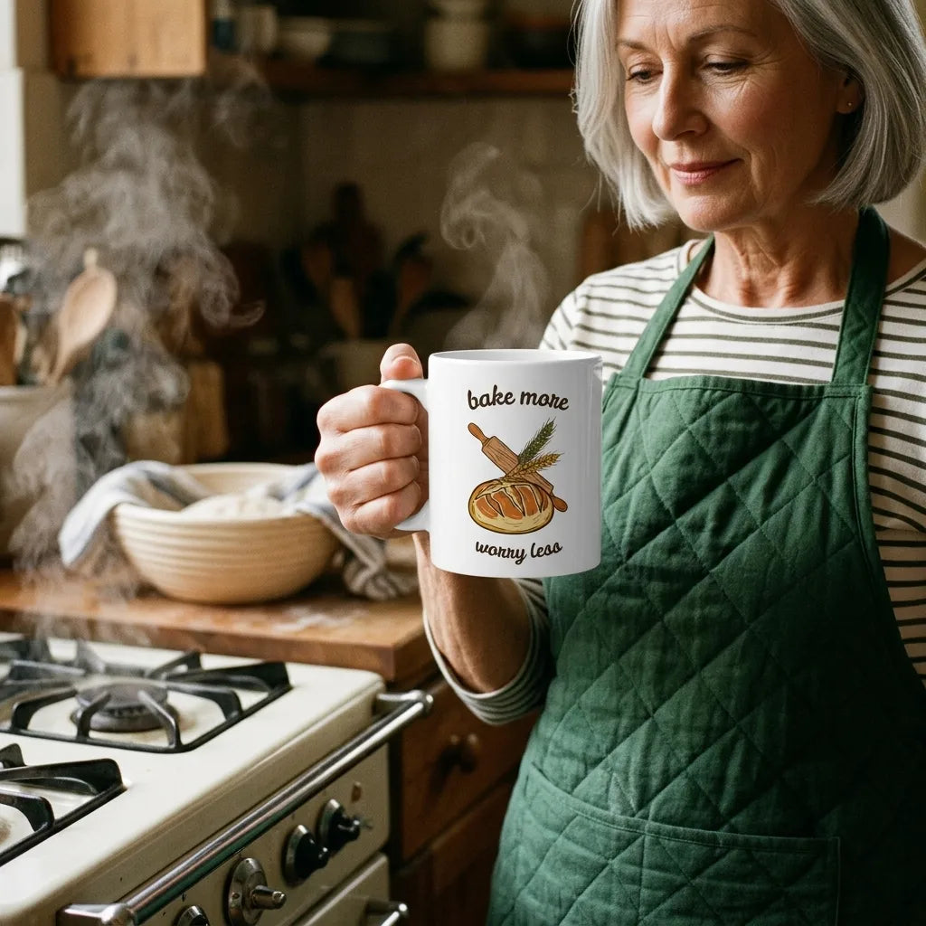 Bake More, Worry Less print — lifestyle