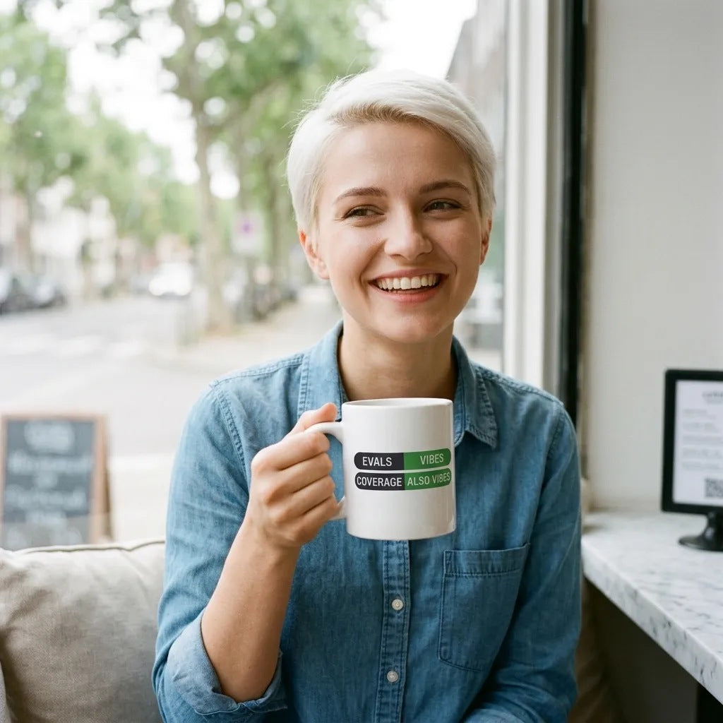 Eval Suite Vibes agentic AI engineer mug — lifestyle