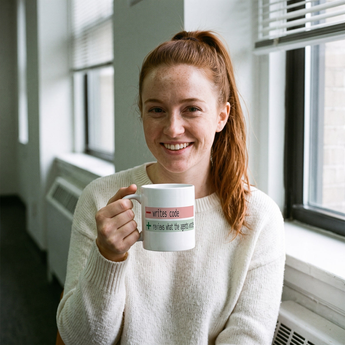 The Diff agentic AI engineer mug — lifestyle