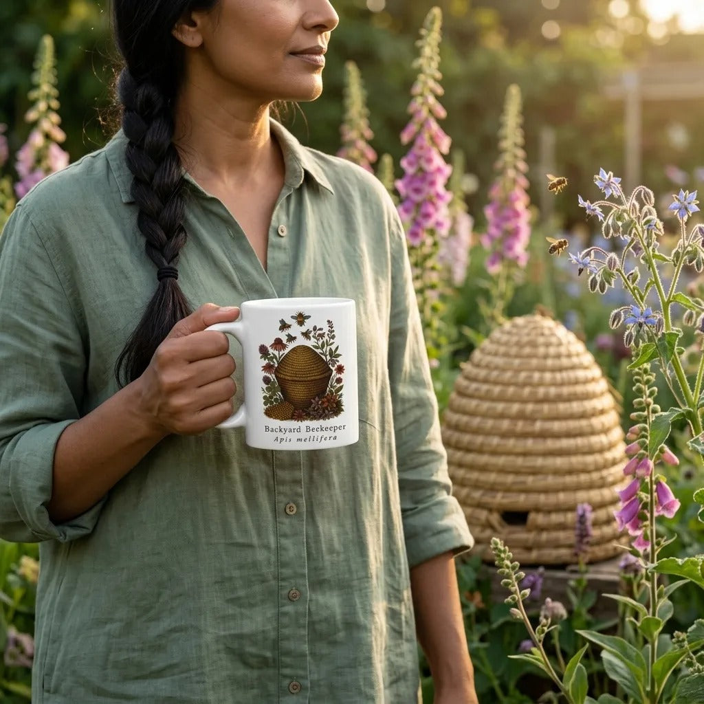 Backyard Beekeeper Field Plate print — lifestyle
