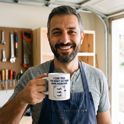 Home Exercises funny physical therapy mug — lifestyle