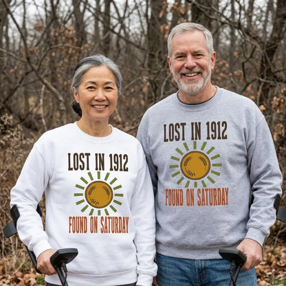 Lost in 1912 Found on Saturday retro metal detecting crewneck sweatshirt — lifestyle