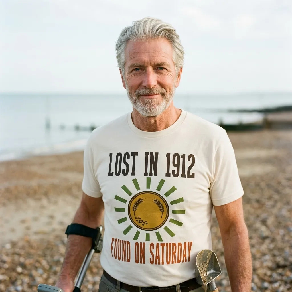 Lost in 1912 Found on Saturday retro metal detecting tee — lifestyle