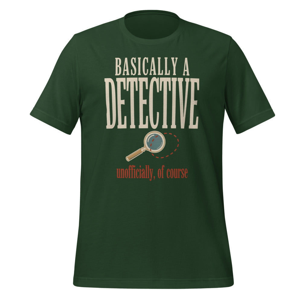 Basically a Detective vintage true crime tee — Forest, front