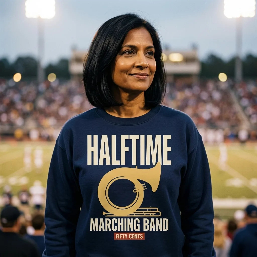 Official Halftime vintage marching band crewneck sweatshirt — lifestyle