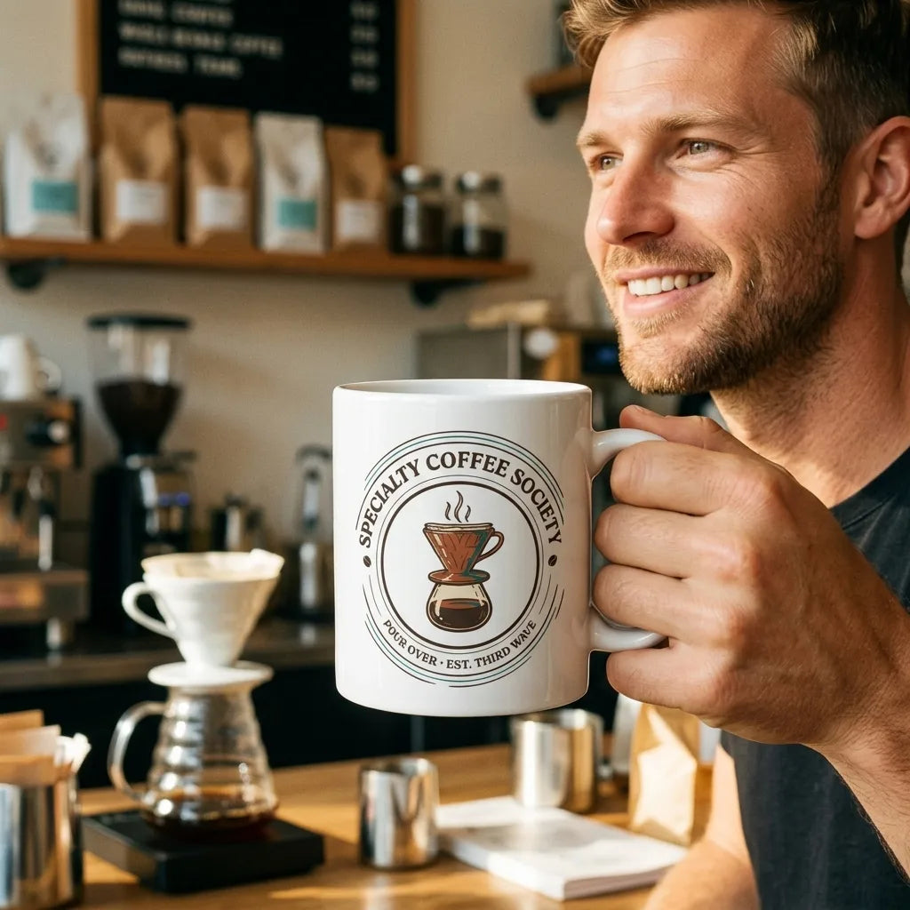Specialty Coffee Society specialty coffee ceramic mug — lifestyle