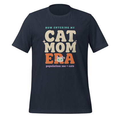 Cat Mom Era retro Y2K tee — Heather Navy, front
