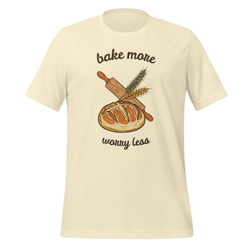 Sourdough Shirt, Baking Tee, Home Baker Gift — Bake More Worry Less Retro Kitchen Sourdough Tee