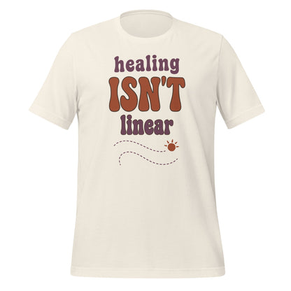 Healing Isn't Linear soft retro mental health tee — Vintage White, front