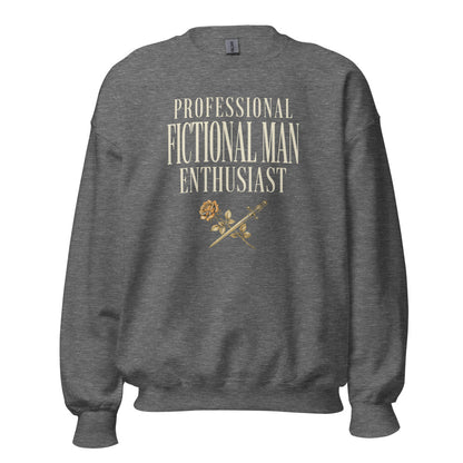 Professional Fictional Man Enthusiast book lover dark academia crewneck sweatshirt — Graphite Heather, front