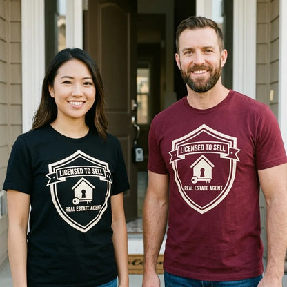 Licensed to Sell real estate agent tee — lifestyle