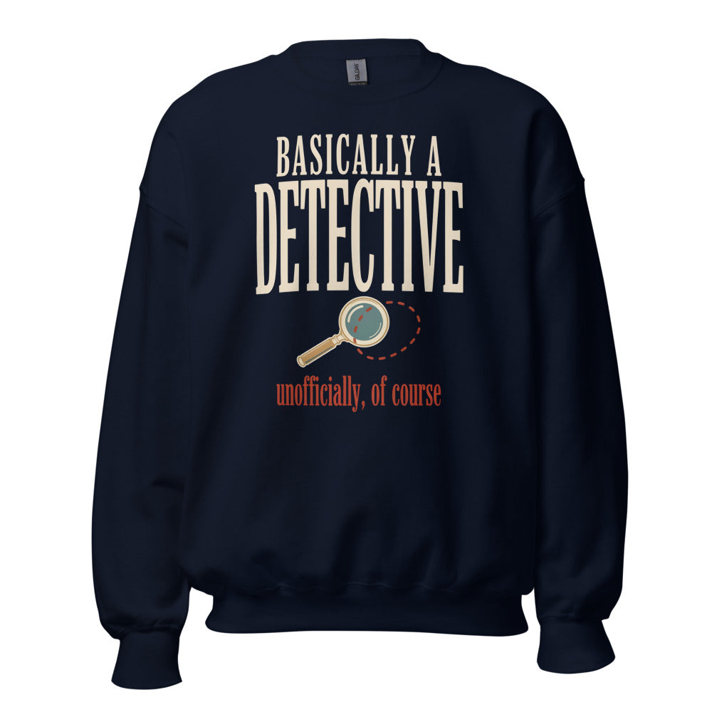 Basically a Detective vintage true crime crewneck sweatshirt — Navy, front