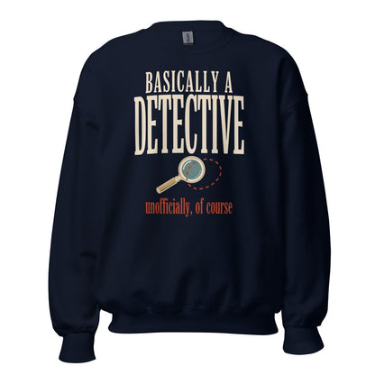 Basically a Detective vintage true crime crewneck sweatshirt — Navy, front