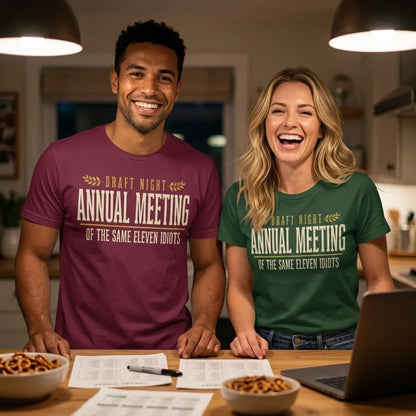 Annual Meeting of the Same Eleven Idiots funny fantasy football draft tee — lifestyle