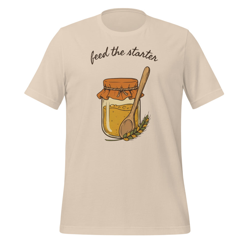 Feed The Starter sourdough baker tee — Soft Cream, front