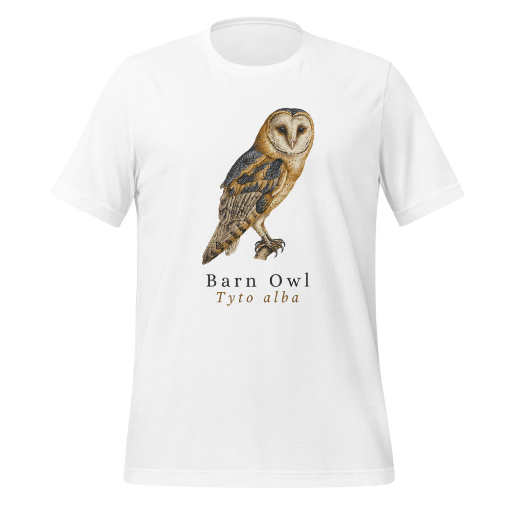 Barn Owl vintage field-guide tee — White, front