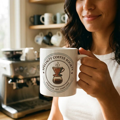 Specialty Coffee Society specialty coffee ceramic mug — lifestyle