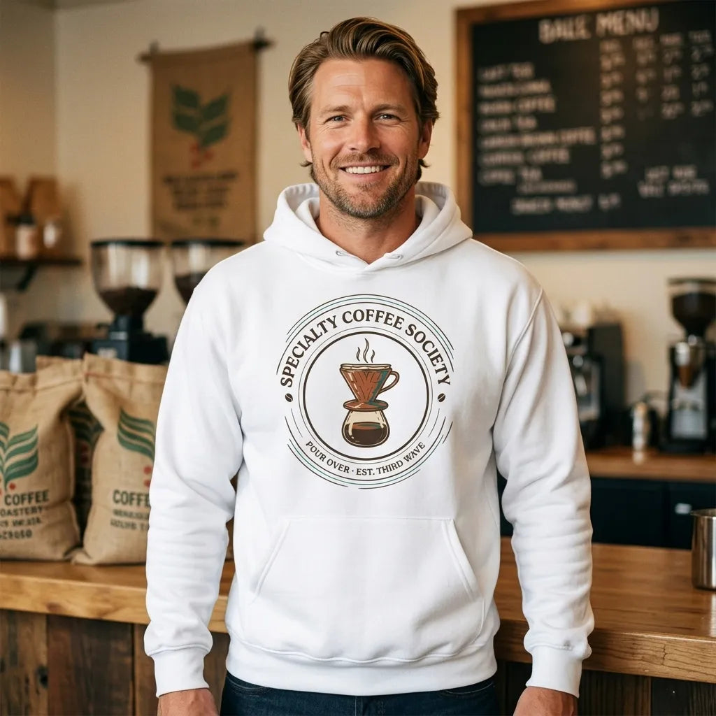 Specialty Coffee Society specialty coffee hoodie — lifestyle