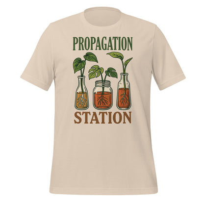 Propagation Station retro botanical plant lover tee — Soft Cream, front