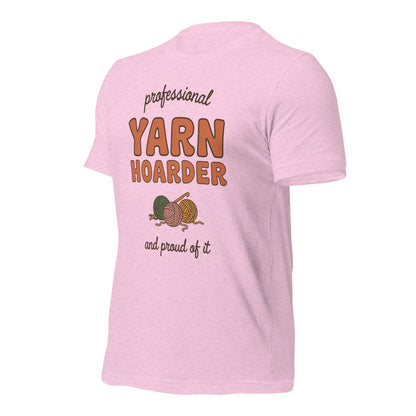 Professional Yarn Hoarder crochet cottagecore tee — Heather Prism Lilac, front right