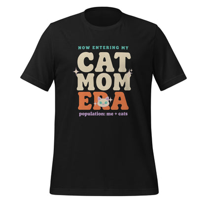 Cat Mom Era retro Y2K tee — Vintage Black, front