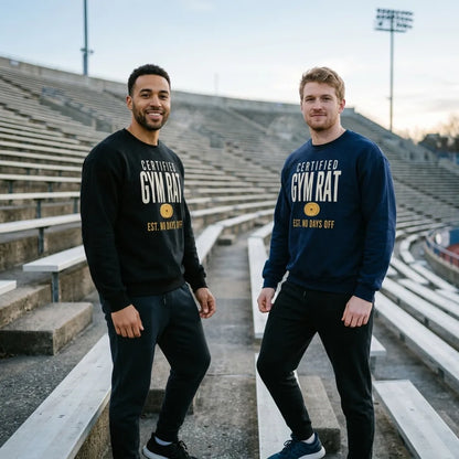 Certified Gym Rat vintage athletic crewneck sweatshirt — lifestyle