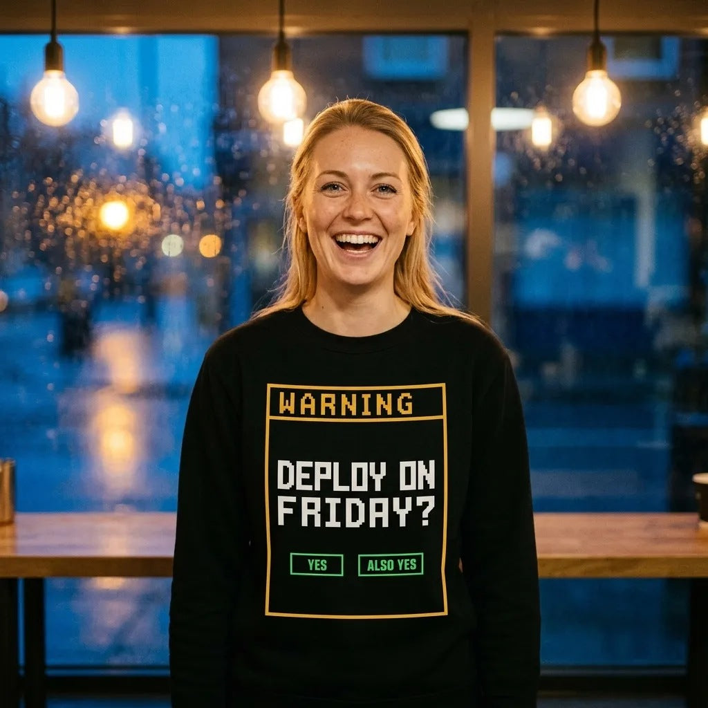 Deploy On Friday programmer crewneck — lifestyle