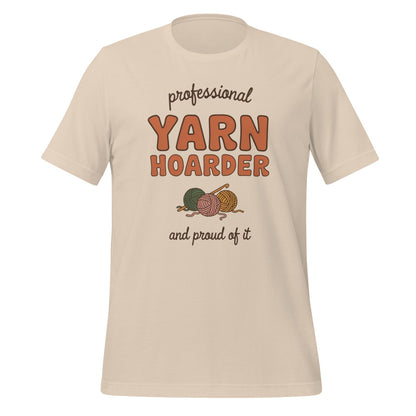Professional Yarn Hoarder crochet cottagecore tee — Soft Cream, front