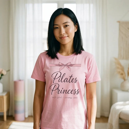 Pilates Princess coquette bow tee — lifestyle