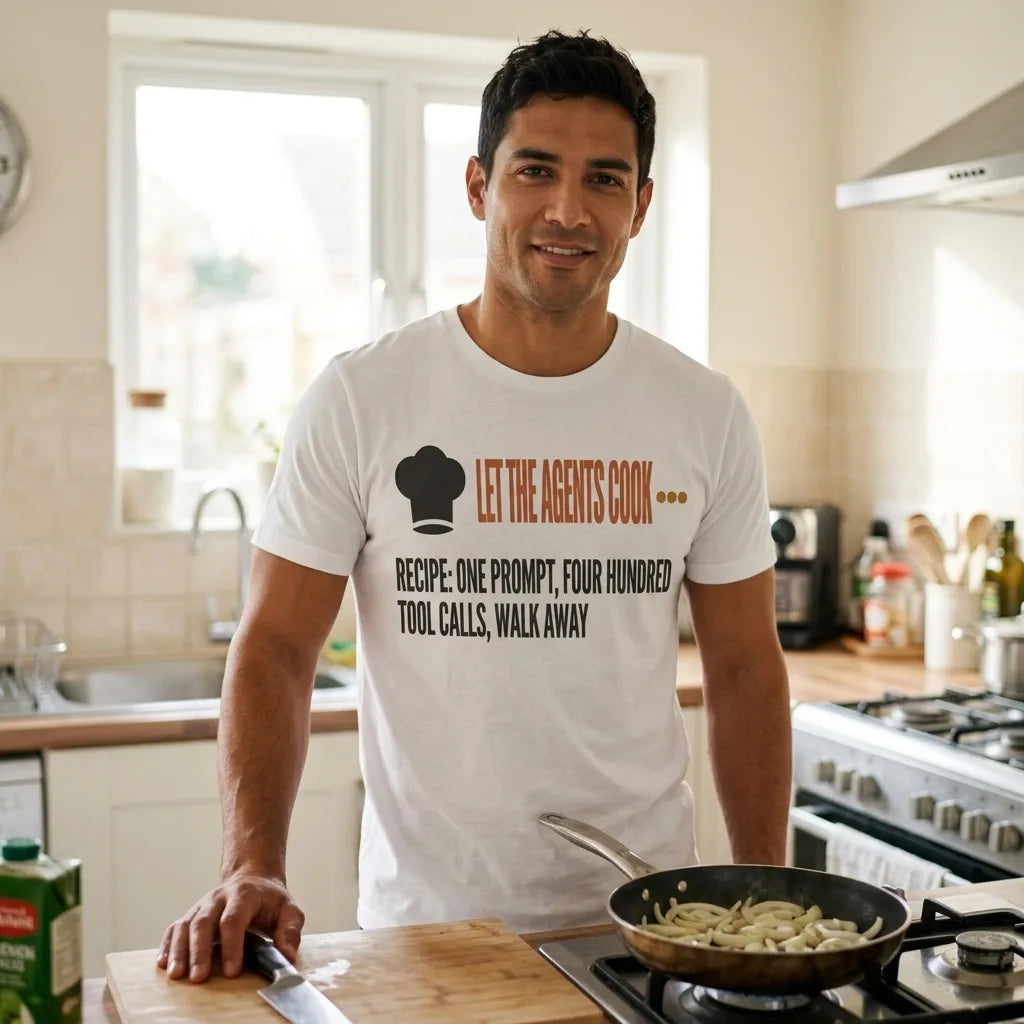 Let The Agents Cook tee — lifestyle