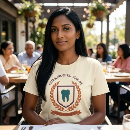 Guardians of the Gumline dental hygienist tee — lifestyle