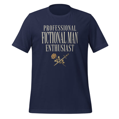 Professional Fictional Man Enthusiast book lover dark academia tee — Navy, front