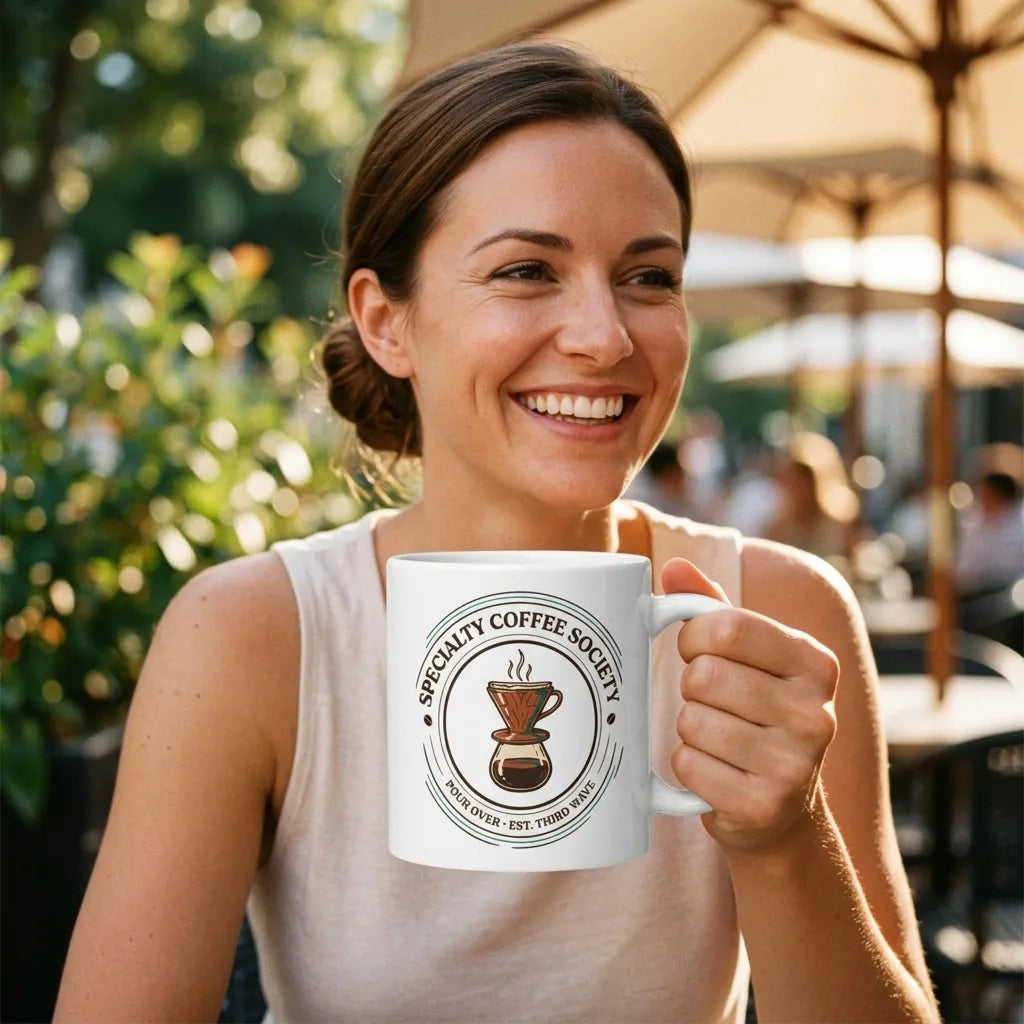 Specialty Coffee Society specialty coffee ceramic mug — lifestyle