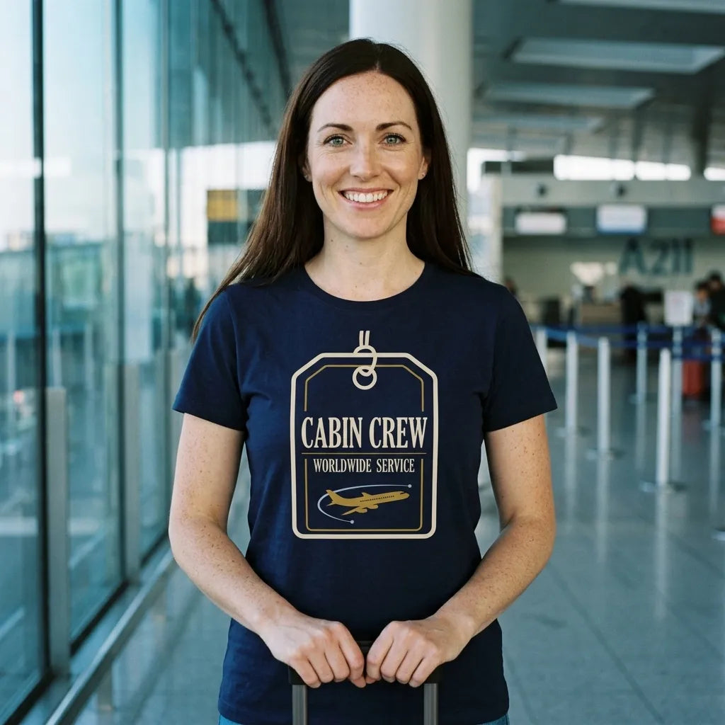 Worldwide Service cabin crew tee — lifestyle