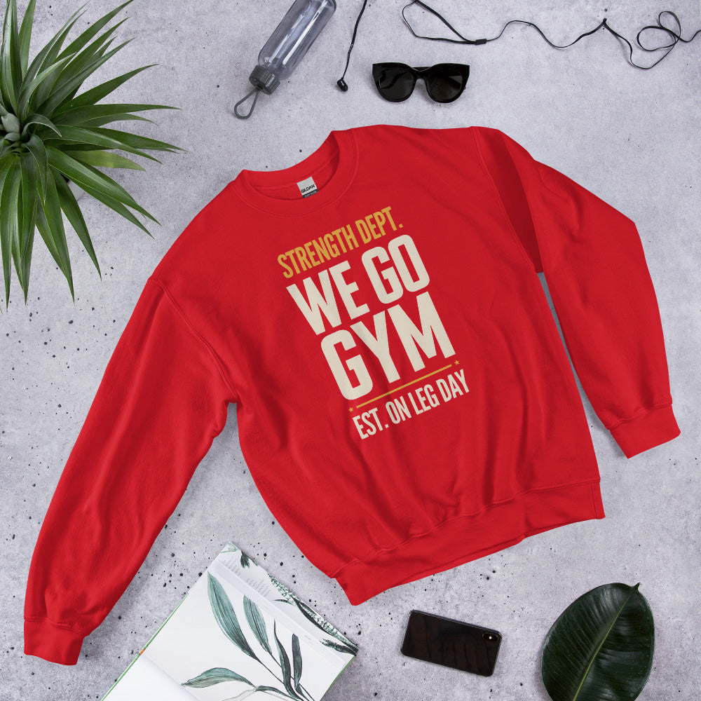 We Go Gym vintage athletic crewneck — Red, front right