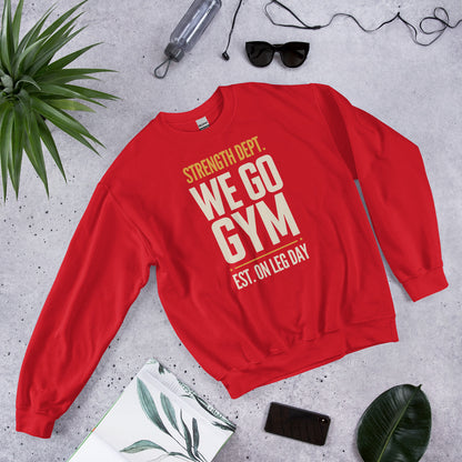 We Go Gym vintage athletic crewneck — Red, front right