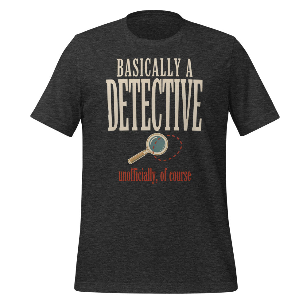Basically a Detective vintage true crime tee — Dark Grey Heather, front
