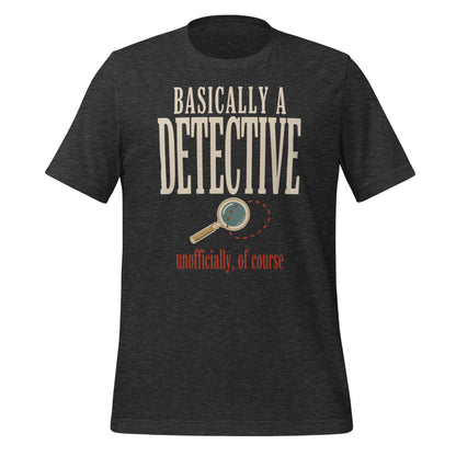 Basically a Detective vintage true crime tee — Dark Grey Heather, front