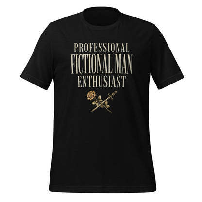 Professional Fictional Man Enthusiast book lover dark academia tee — Black, front