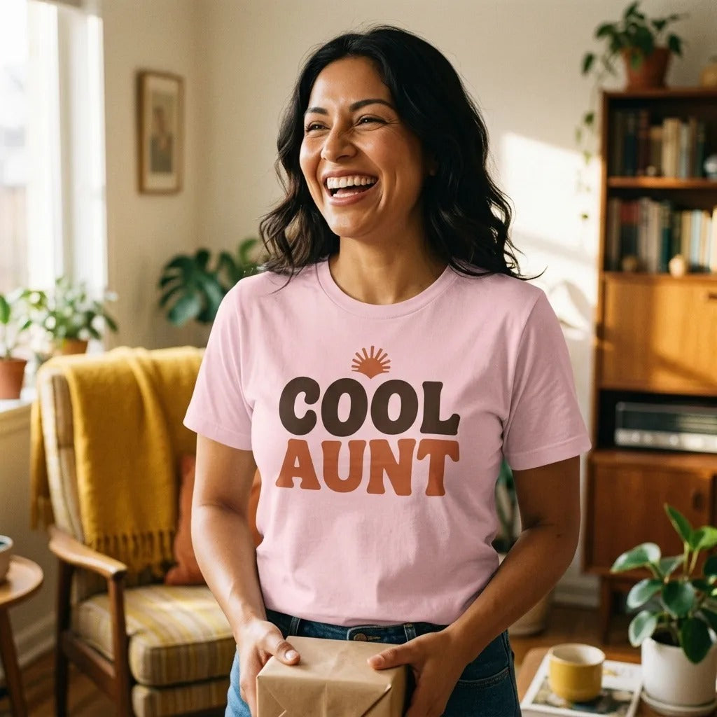Cool Aunt retro groovy aunt tee — lifestyle