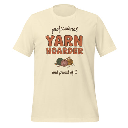 Professional Yarn Hoarder crochet cottagecore tee — Natural, front