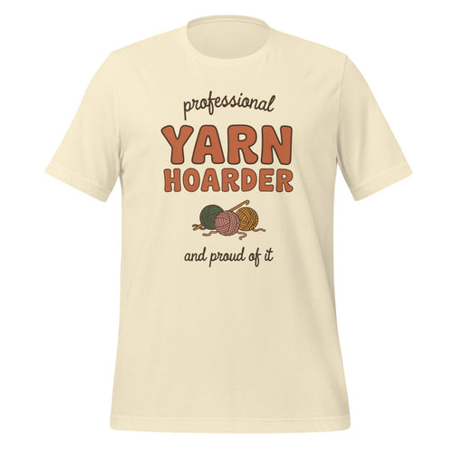 Professional Yarn Hoarder Shirt, Funny Crochet Gift, Yarn Lover Tee — Cottagecore Crochet Humor T-Shirt
