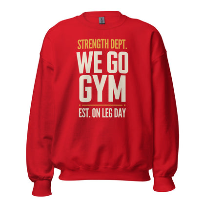 We Go Gym vintage athletic crewneck — Red, front