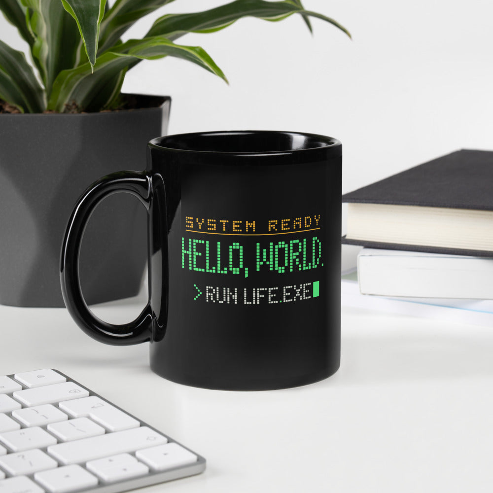 Hello World programmer mug — 11 oz