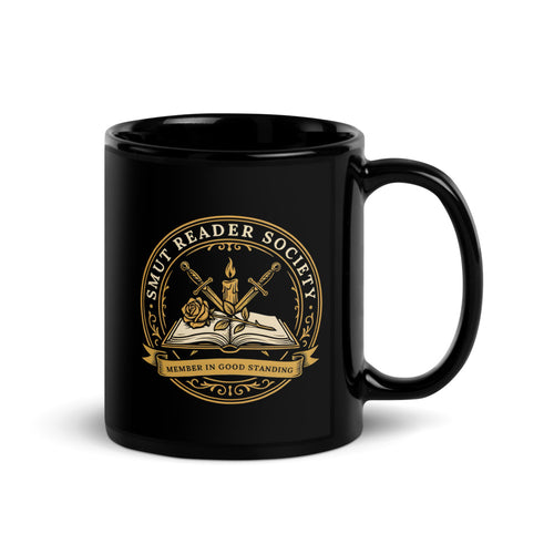 Smut Reader Society Mug, Romantasy Reader Mug, Spicy Book Lover Gift - Dark Academia Crest Mug