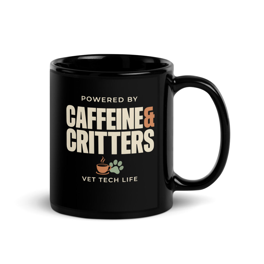 Caffeine & Critters print — 11 oz, handle on the right
