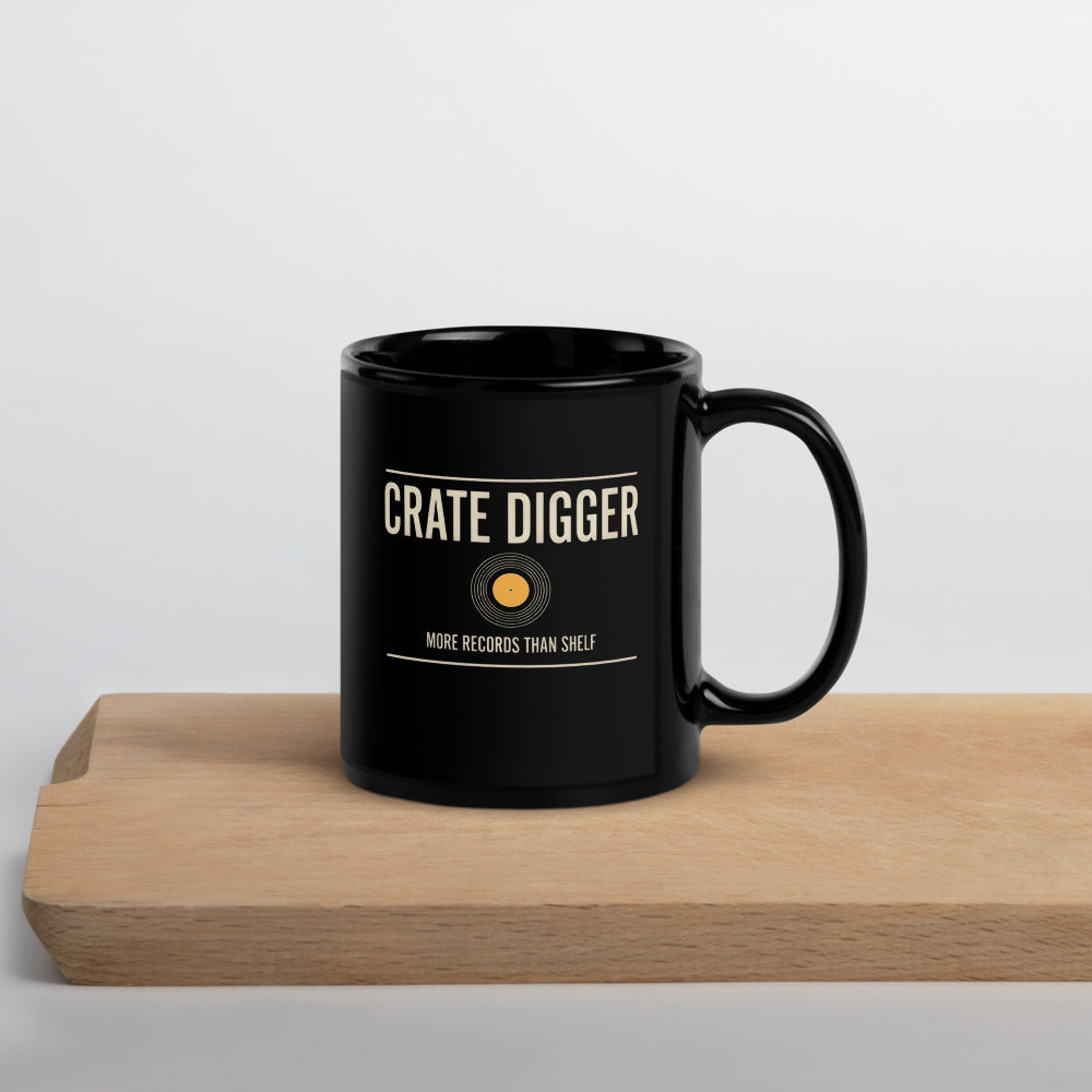 Crate Digger vinyl record print — 11 oz, front